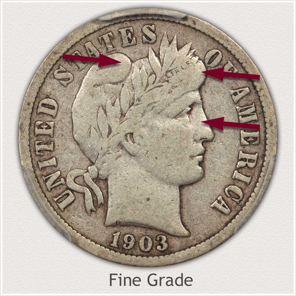 Fine Grade Barber Dime