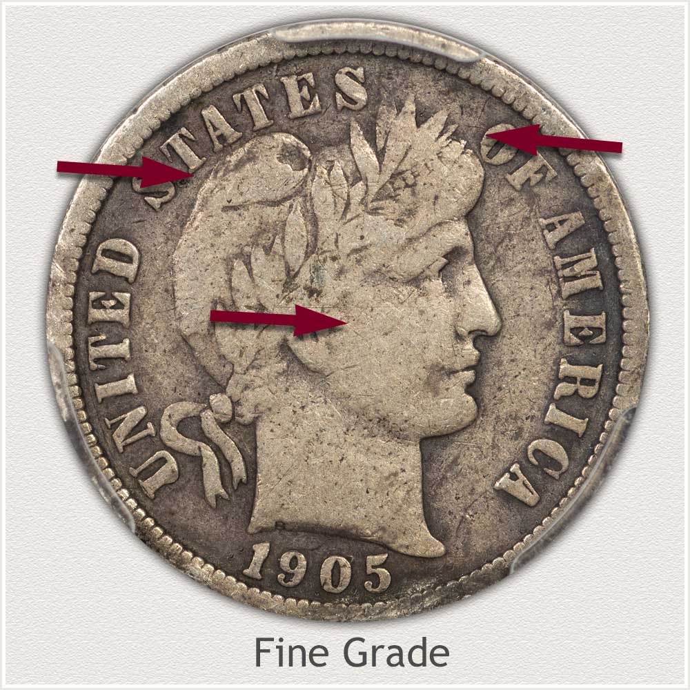 Fine Grade Barber Dime