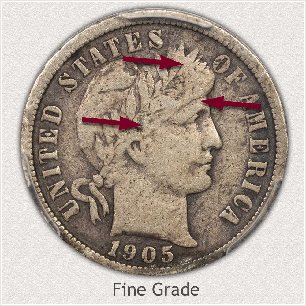 Fine Grade Barber Dime