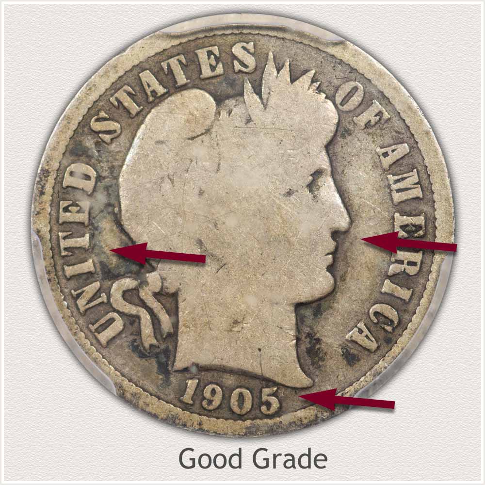 Barber Dime in Good Grade