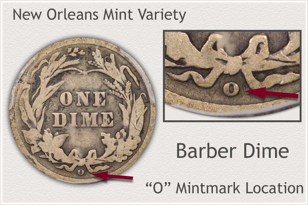 New Orleans Mint Barber Dime