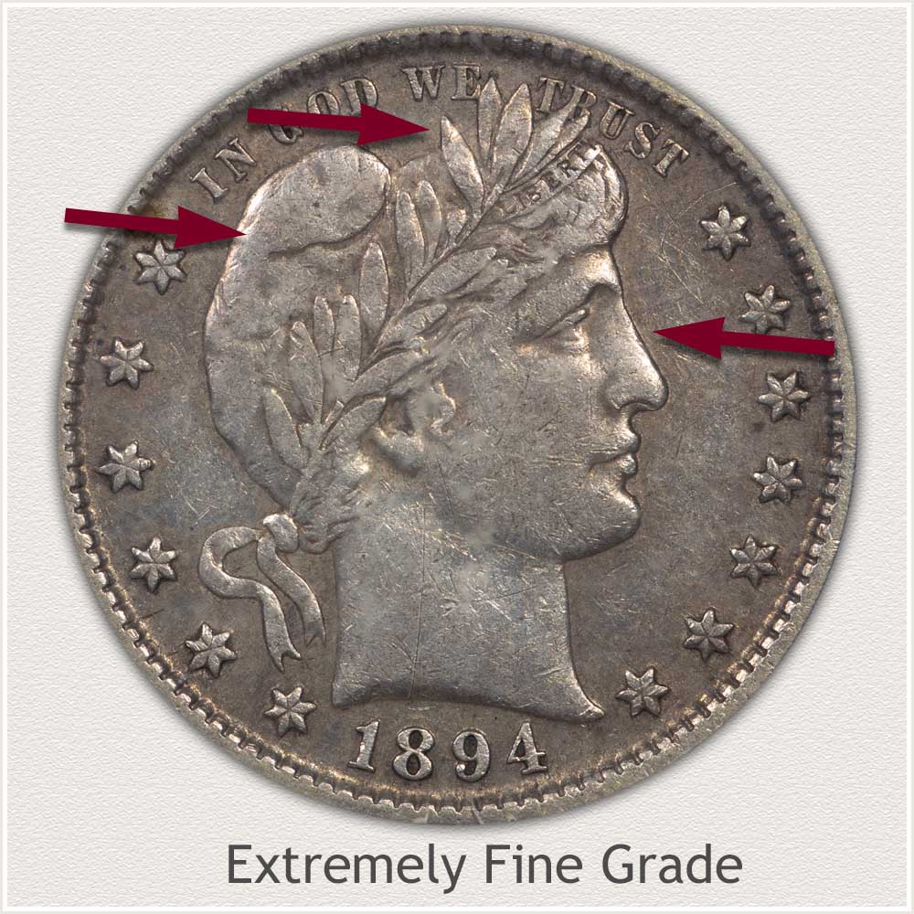 Barber Quarter Extremely Fine Grade