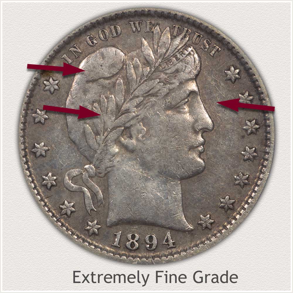 Barber Quarter Extremely Fine Grade