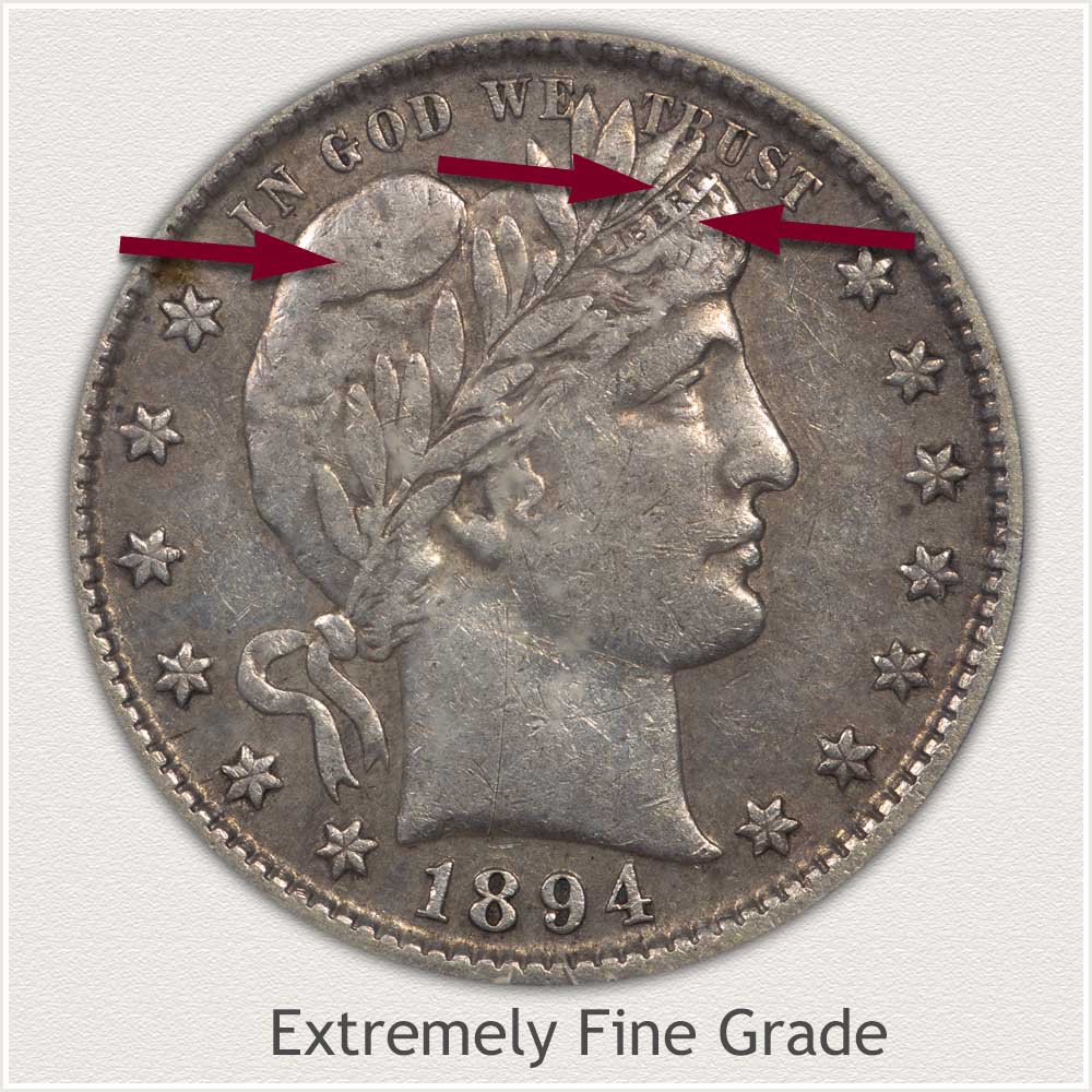 Barber Quarter Extremely Fine Grade