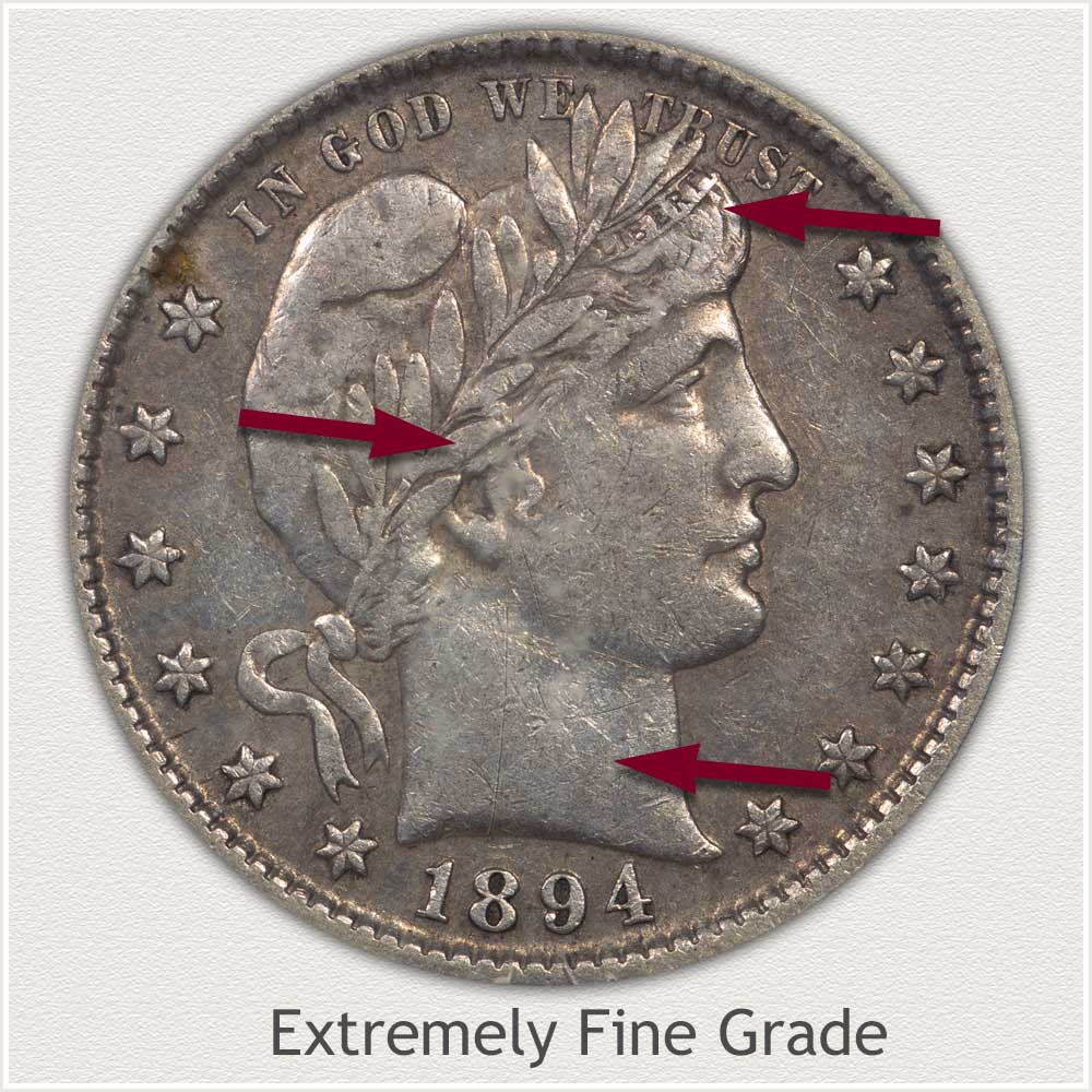 Barber Quarter Extremely Fine Grade