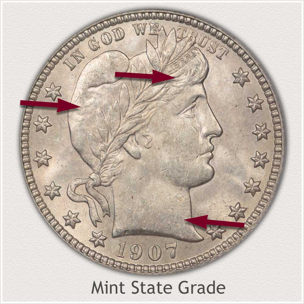 Barber Quarter Mint State Grade