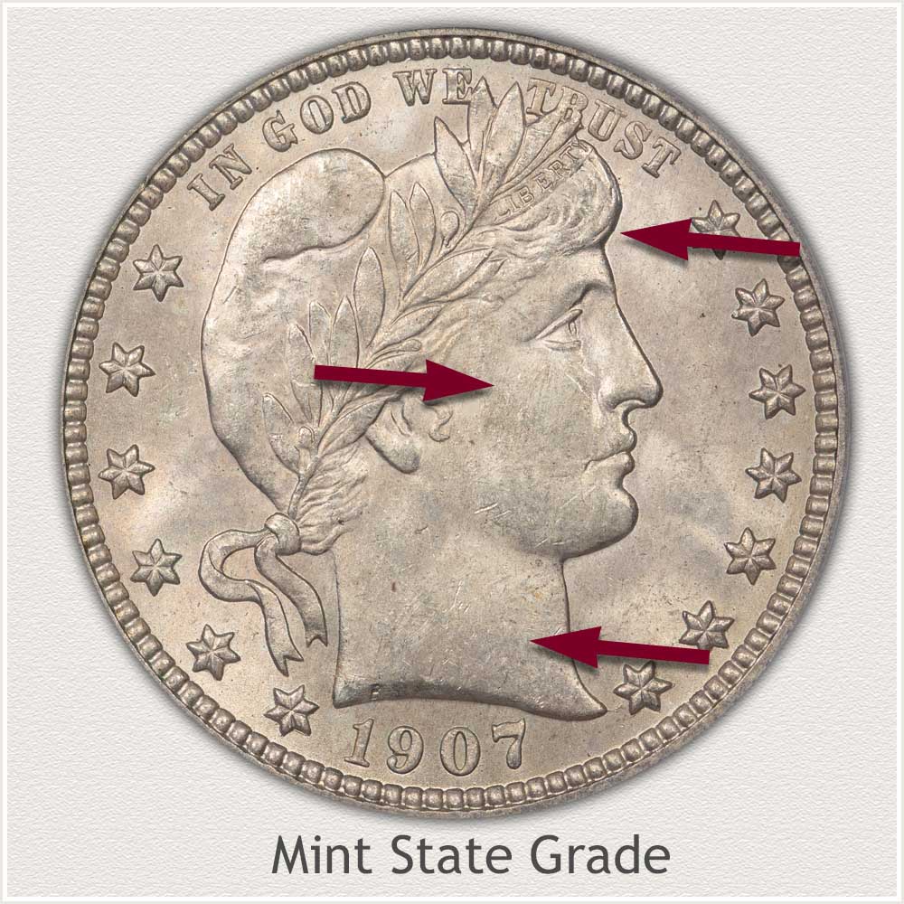 Barber Quarter Mint State Grade