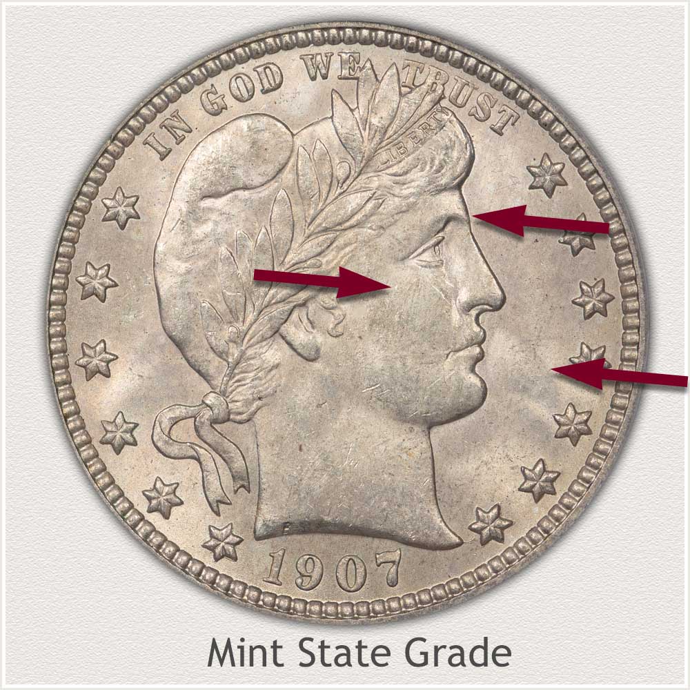 Barber Quarter Mint State Grade