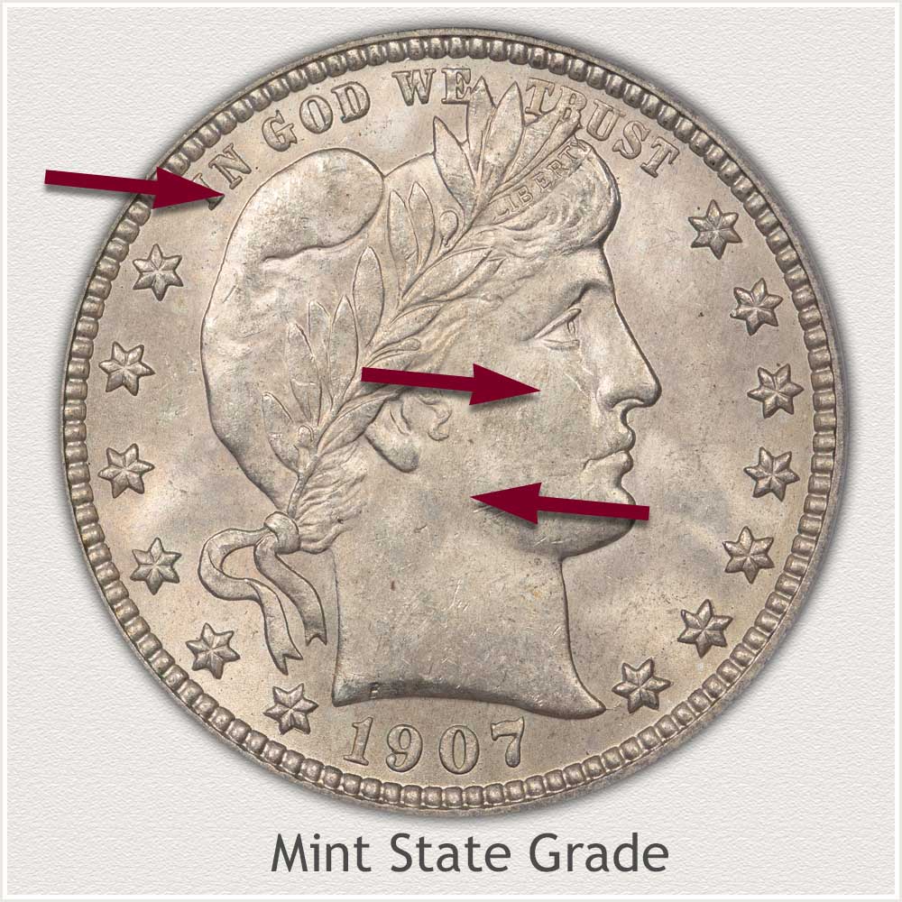 Barber Quarter Mint State Grade