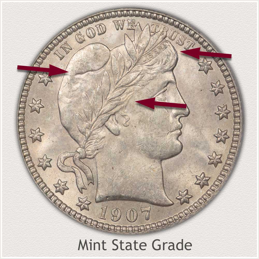 Barber Quarter Mint State Grade