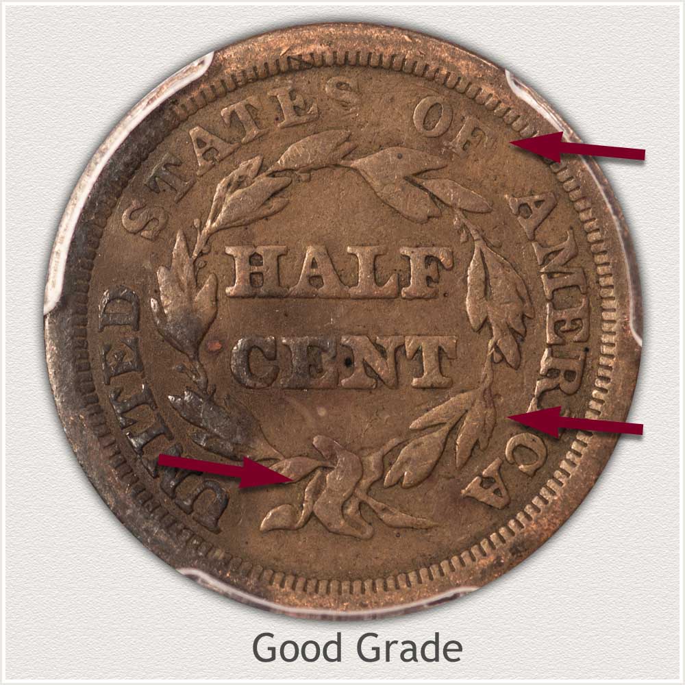 Reverse View: Good Grade Braided Hair Half Cent