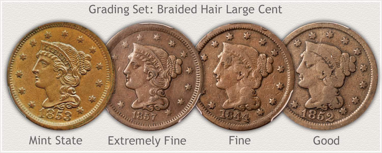 Grading Set of Braided Hair Large Cents