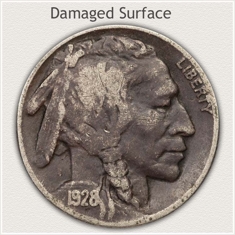 Damaged Buffalo Nickel