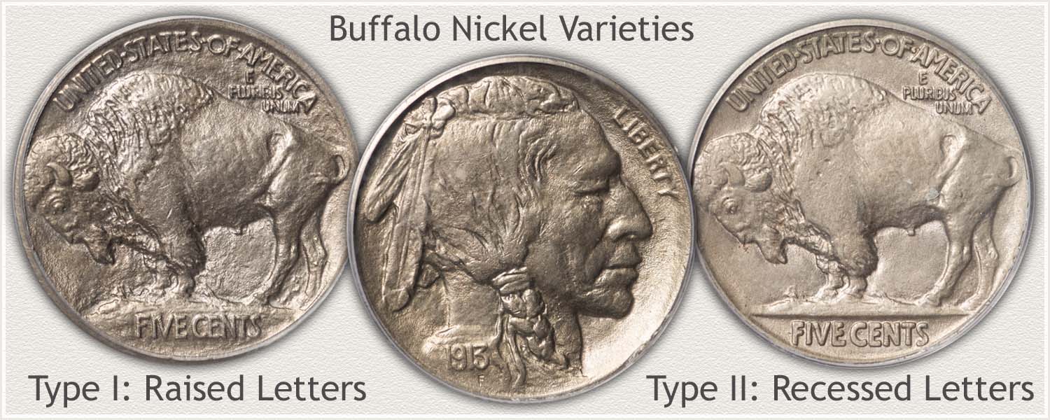 Reverse of Type I and Type II Buffalo Nickel