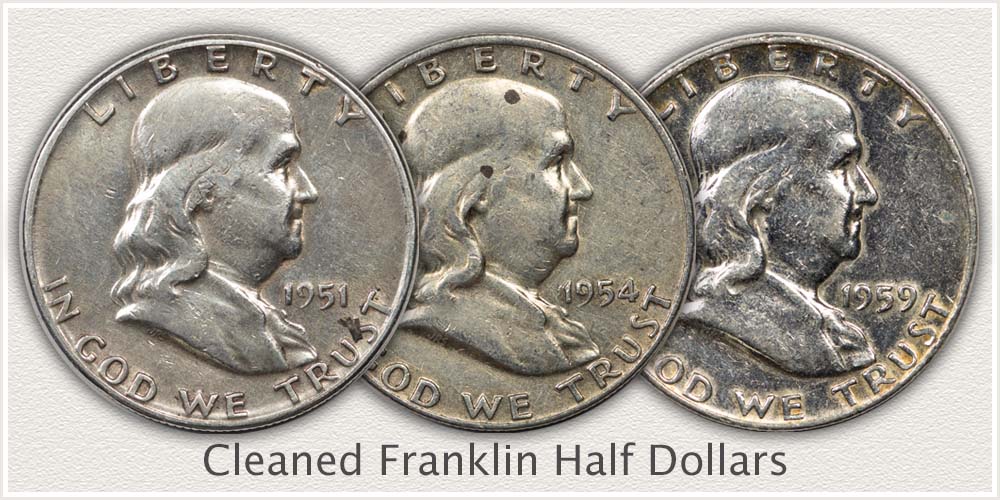 Franklin Half Dollars Cleaned