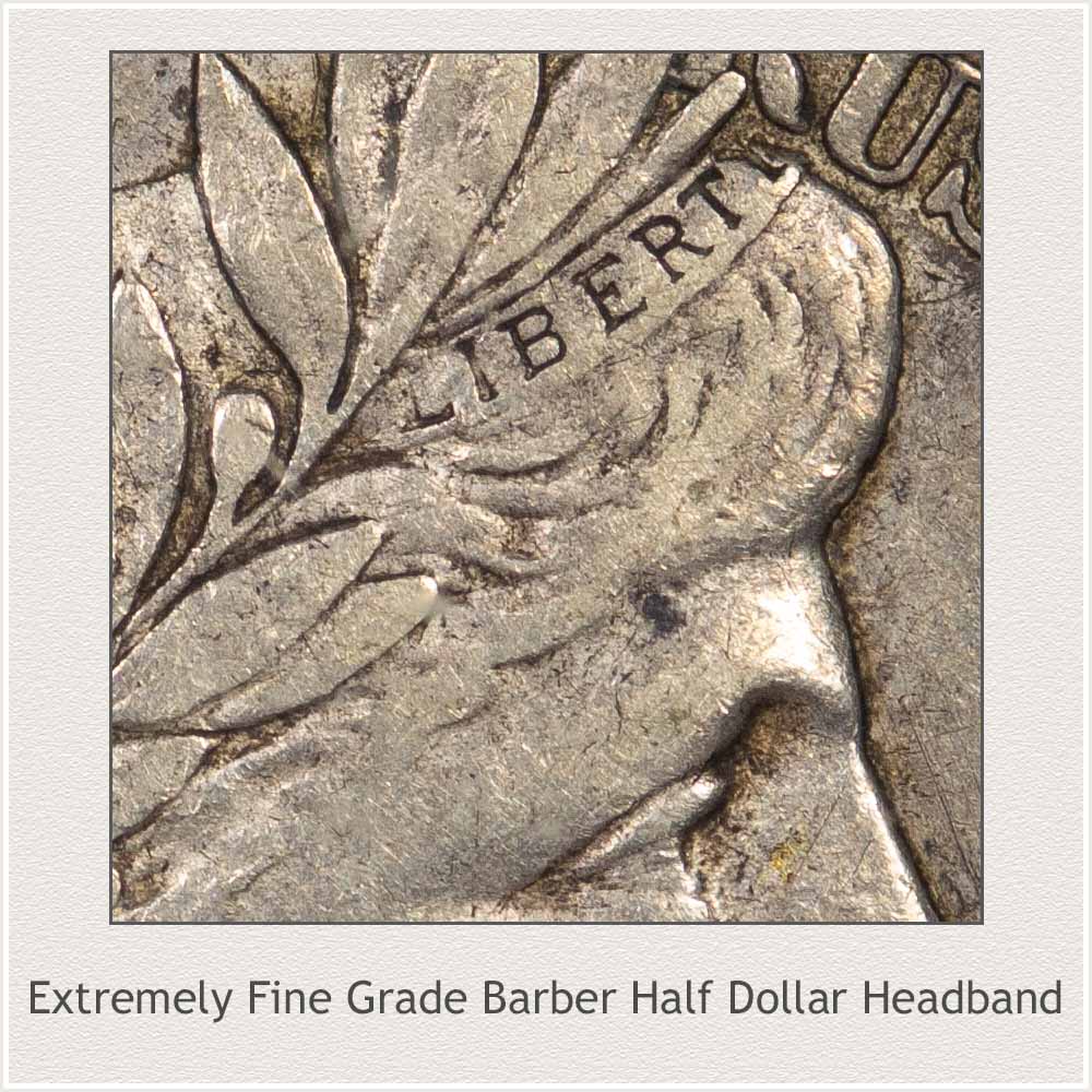 Close Up of Barber Half Dollar Headband