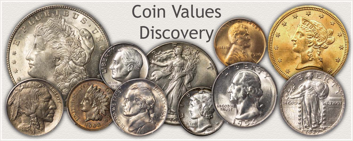 U.S. Coins Representing Various Coin Series
