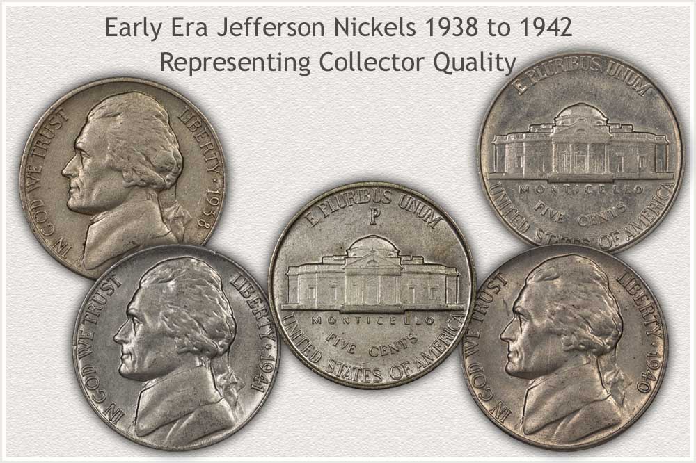 Group of Collector Quality Jefferson Nickels