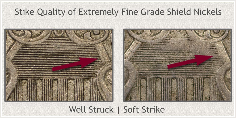 Comparing Strike Qualities of Extremely Fine Grade Shield Nickels