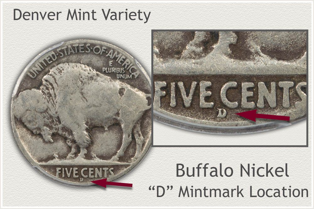 D Mintmark 1914 Buffalo Nickel