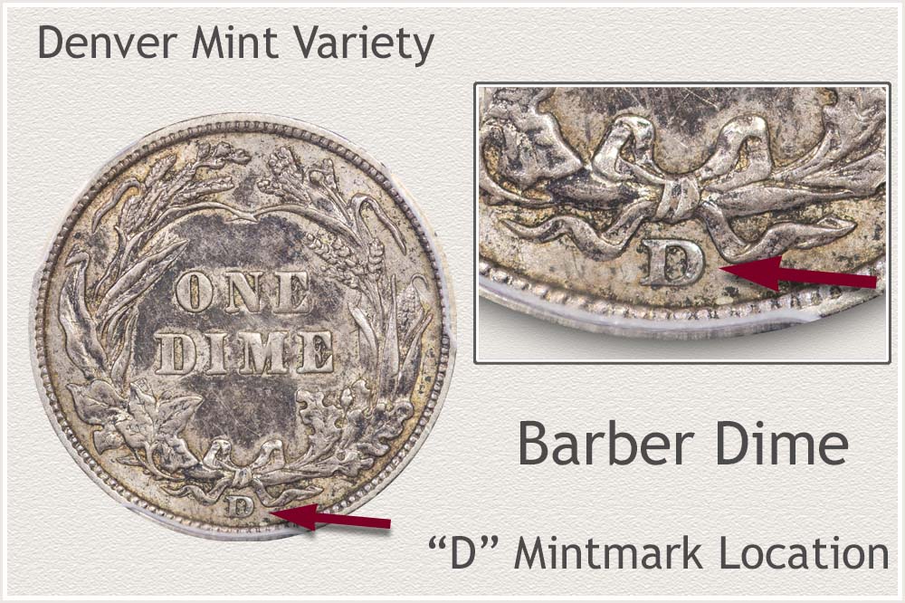 Denver Mint Barber Dime