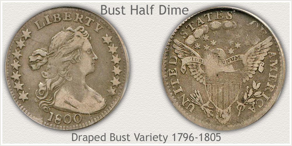 Obverse and Reverse Draped Bust Half Dime