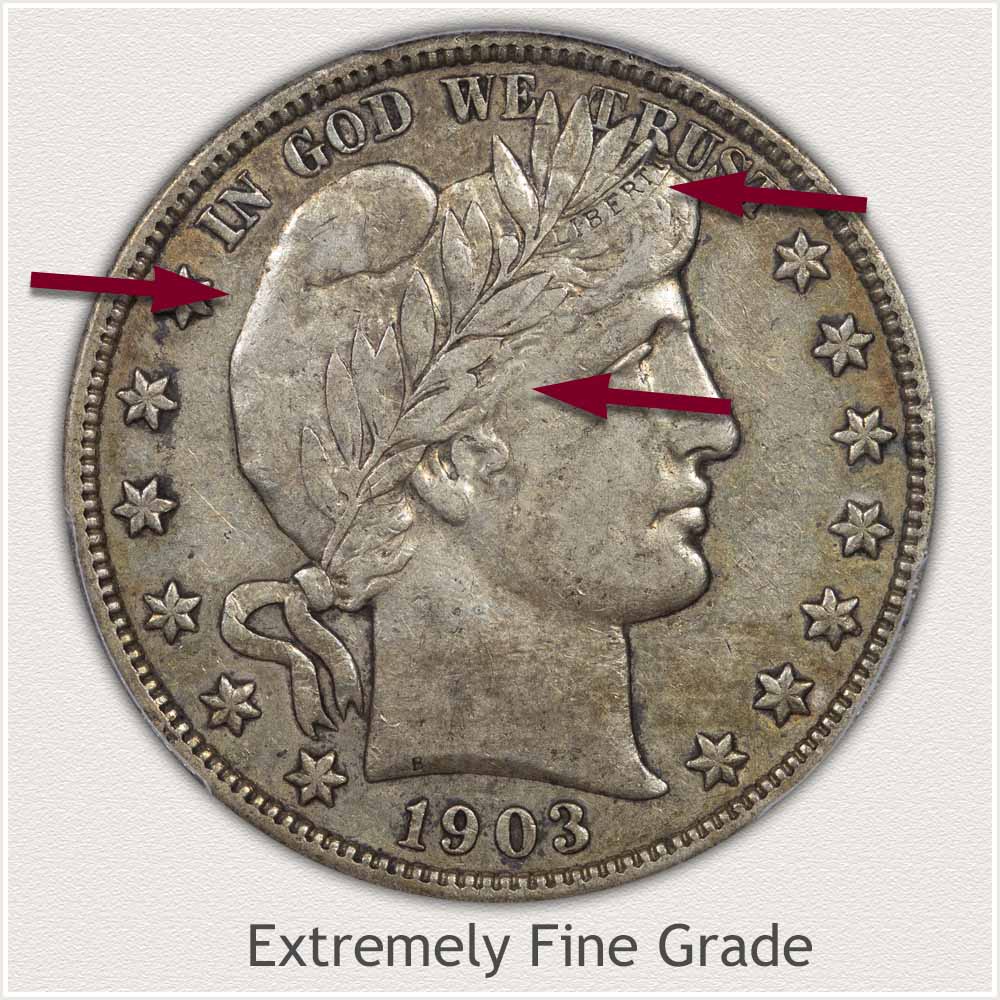 Barber Half Dollar Extremely Fine Grade