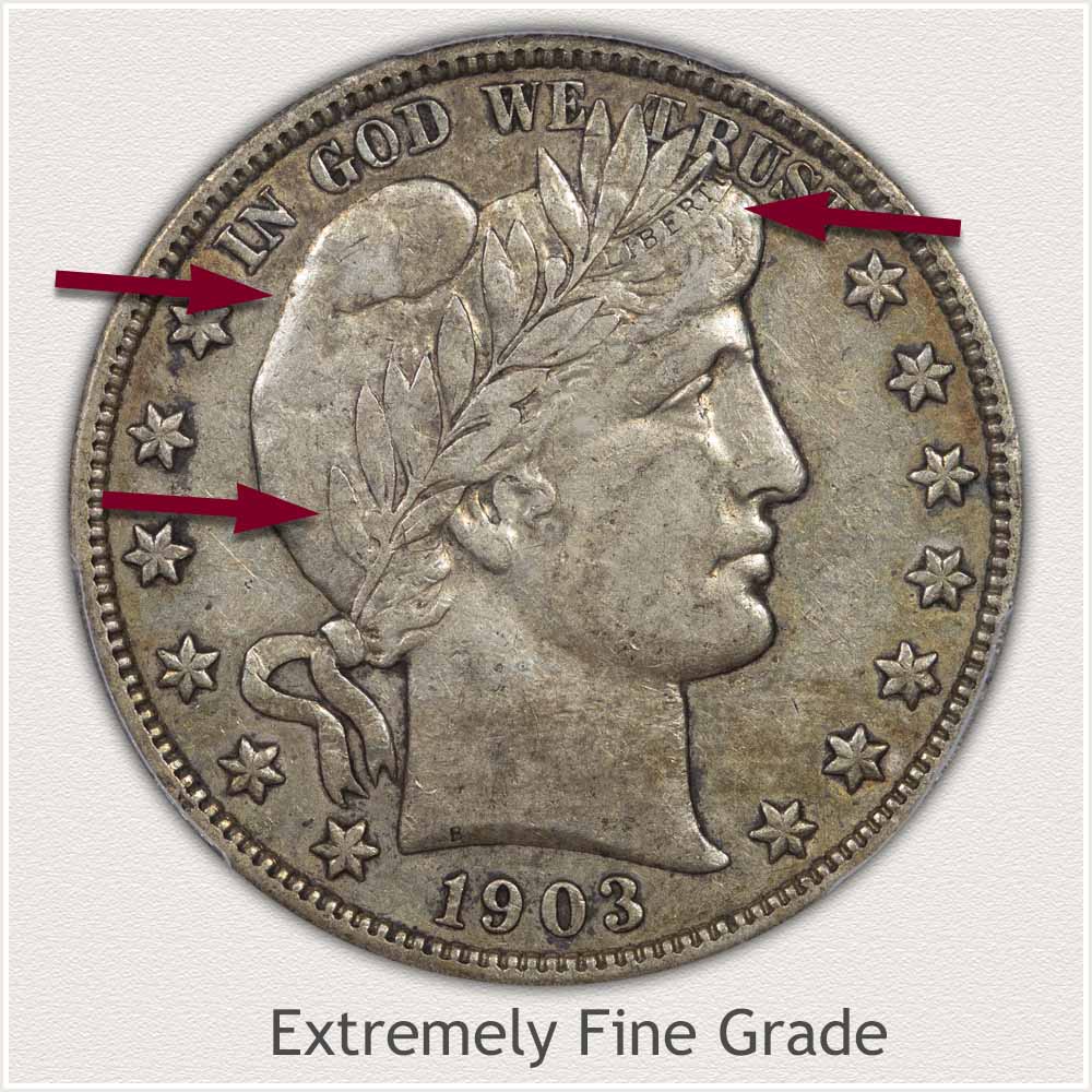 Barber Half Dollar Extremely Fine Grade