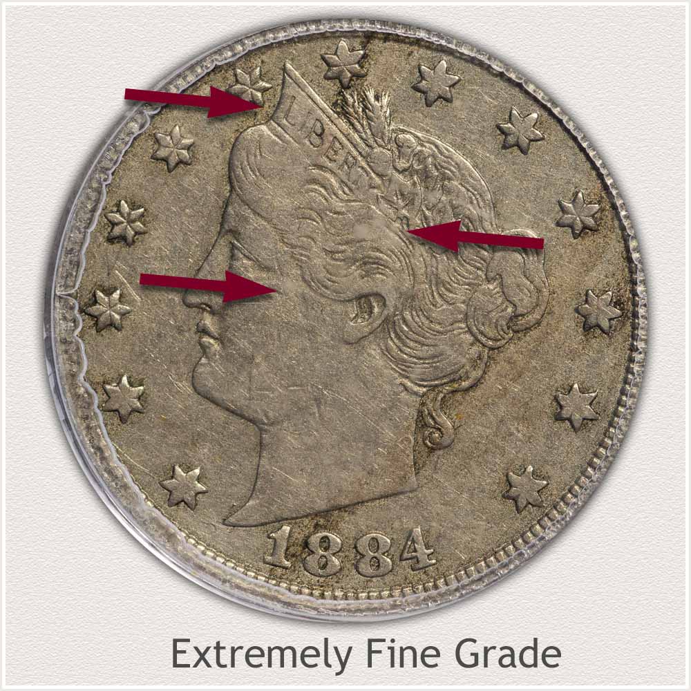 Close-Up Extremely Fine Grade Liberty Nickel