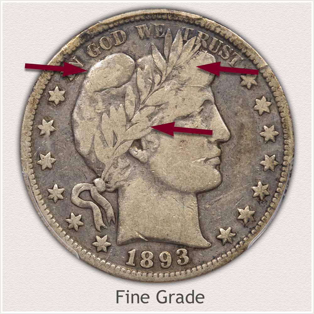 1893 Fine Grade Barber Half Dollar