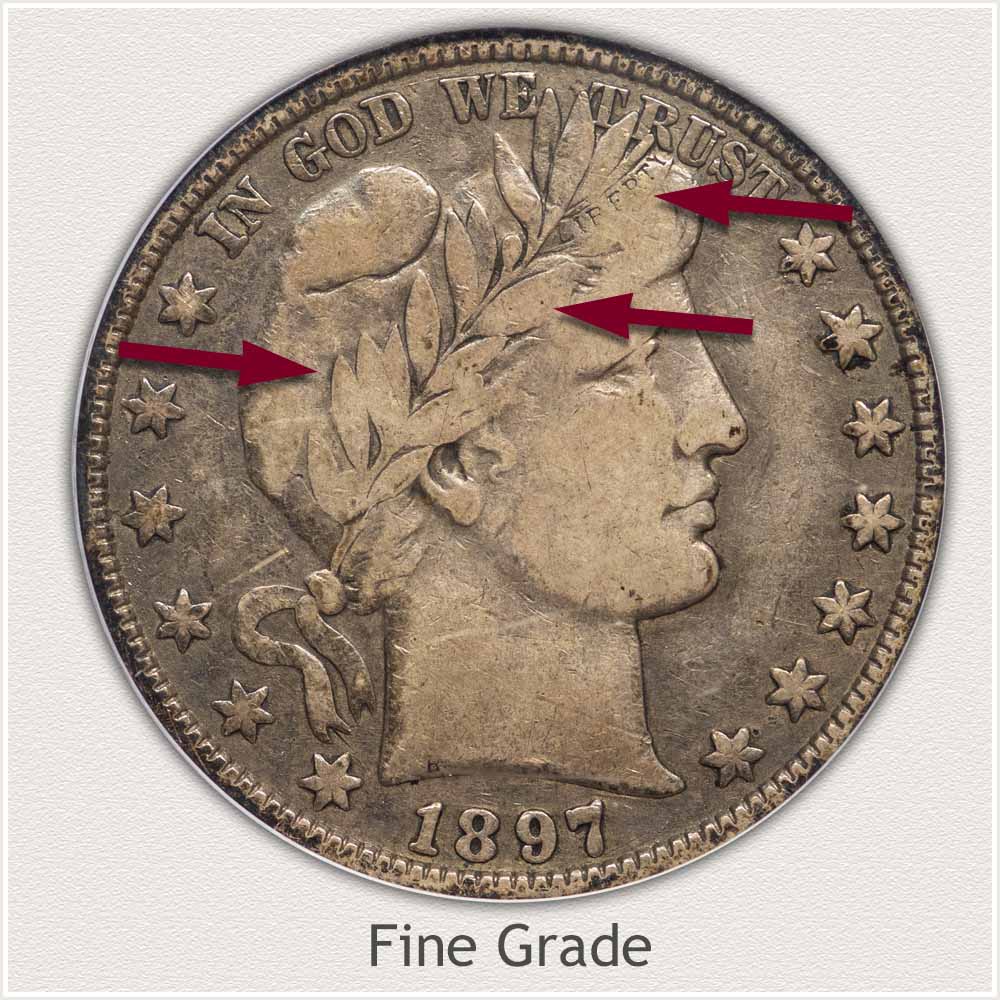 Fine Grade 1897 Barber Half Dollar