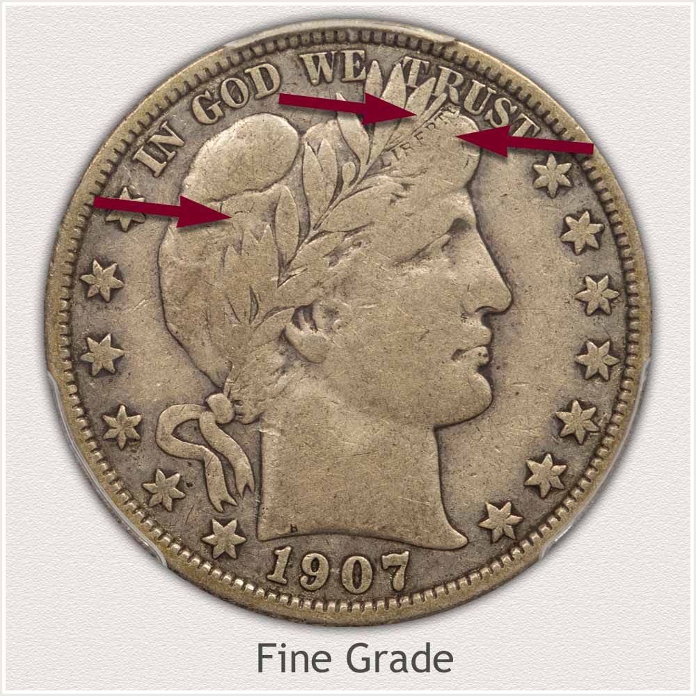 Fine Grade 1907 Barber Half Dollar