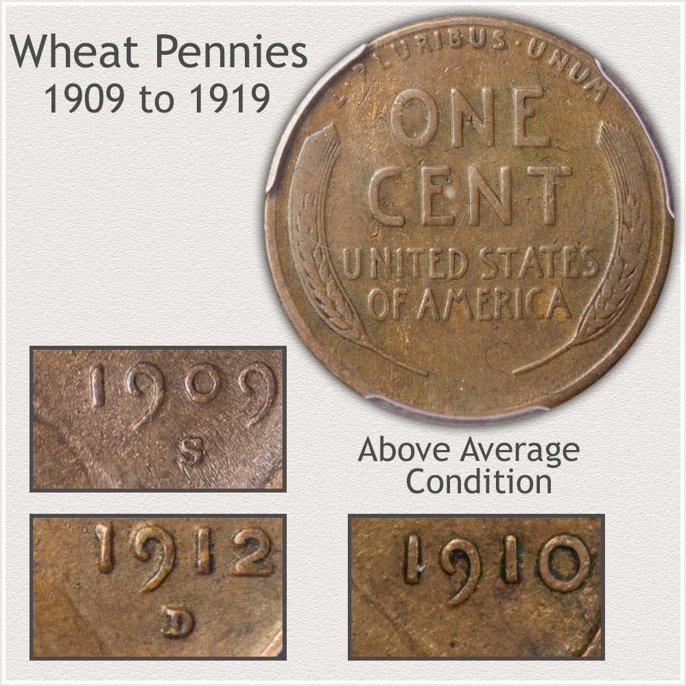1944 #3 Roll Vintage Wheat Pennies pennies fine or better, 