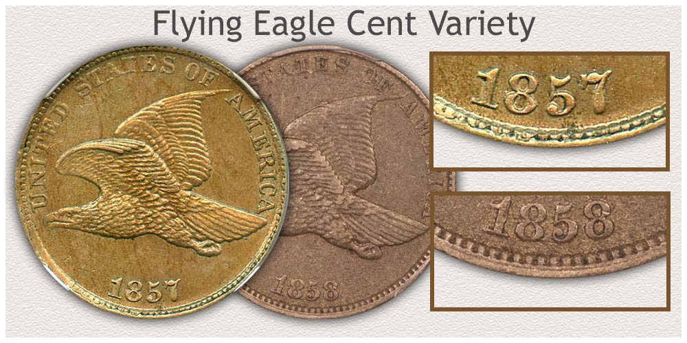 Close View of Flying Eagle Penny Date