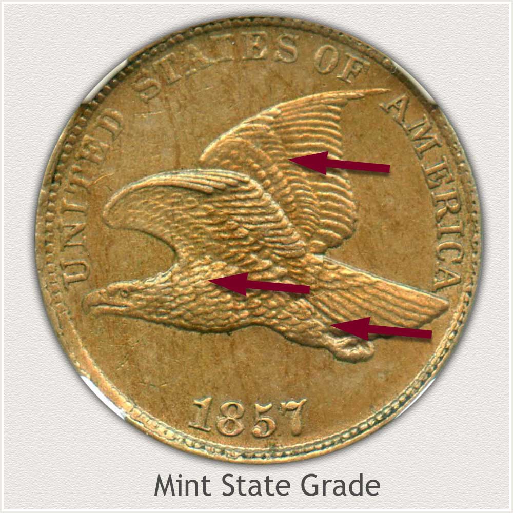 Obverse View: Mint State Grade Flying Eagle Penny