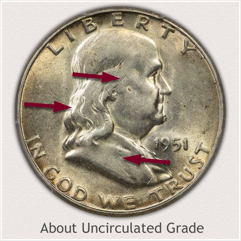 PQ Gem Uncirculated 1954 D Franklin Half Silver Dollar ICG MS65 FBL American Coin, Graded in Holder
