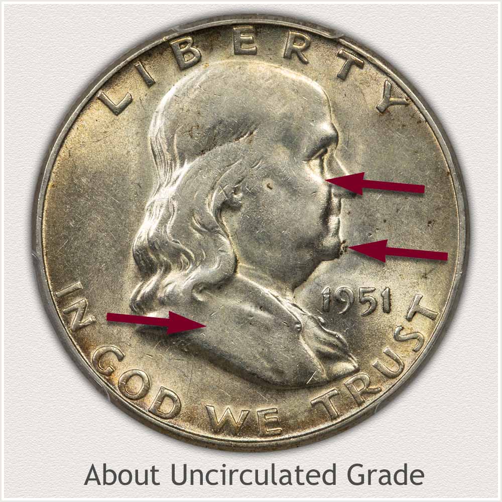 1962  P Franklin Half Dollar half BU Uncirculated 1 COIN