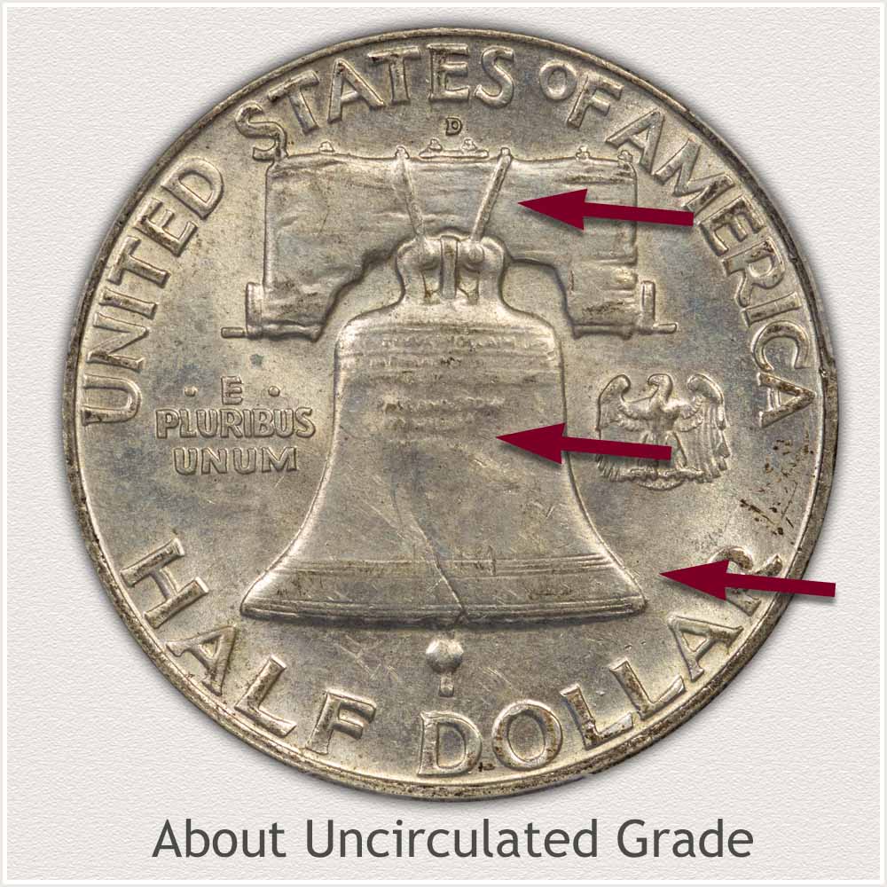 Reverse View: About Uncirculated Grade Franklin Half Dollar