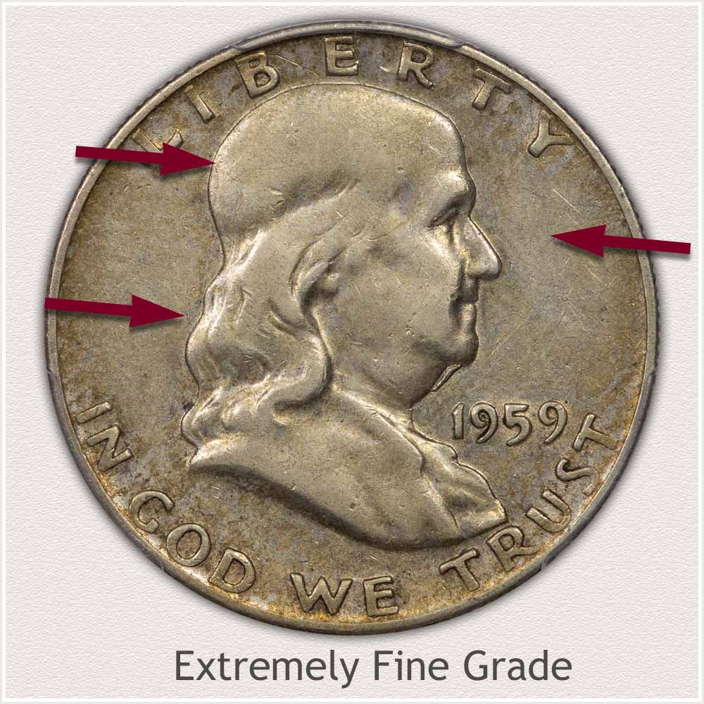 Extremely Fine Grade Franklin Half Dollar