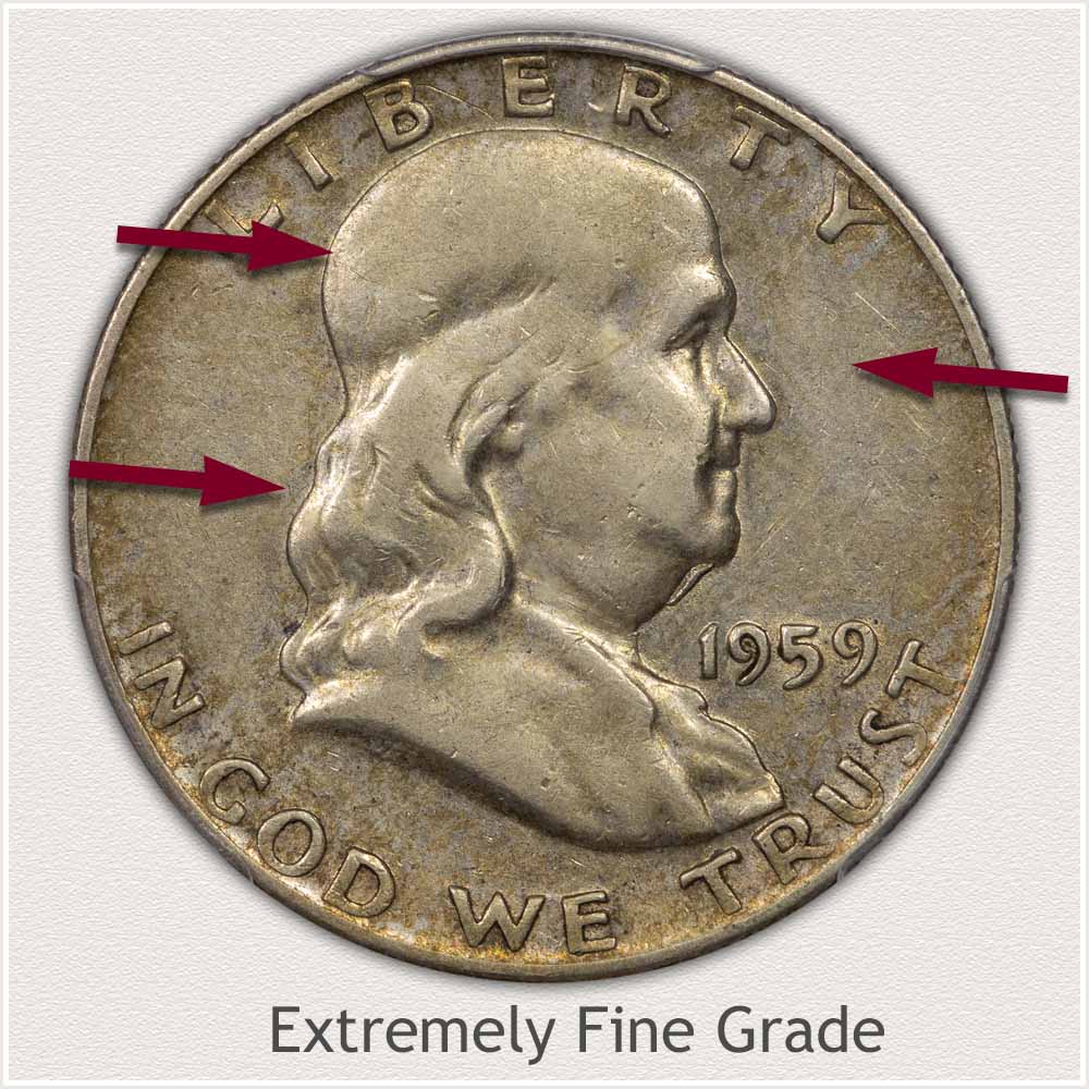 Extremely Fine Grade Franklin Half Dollar