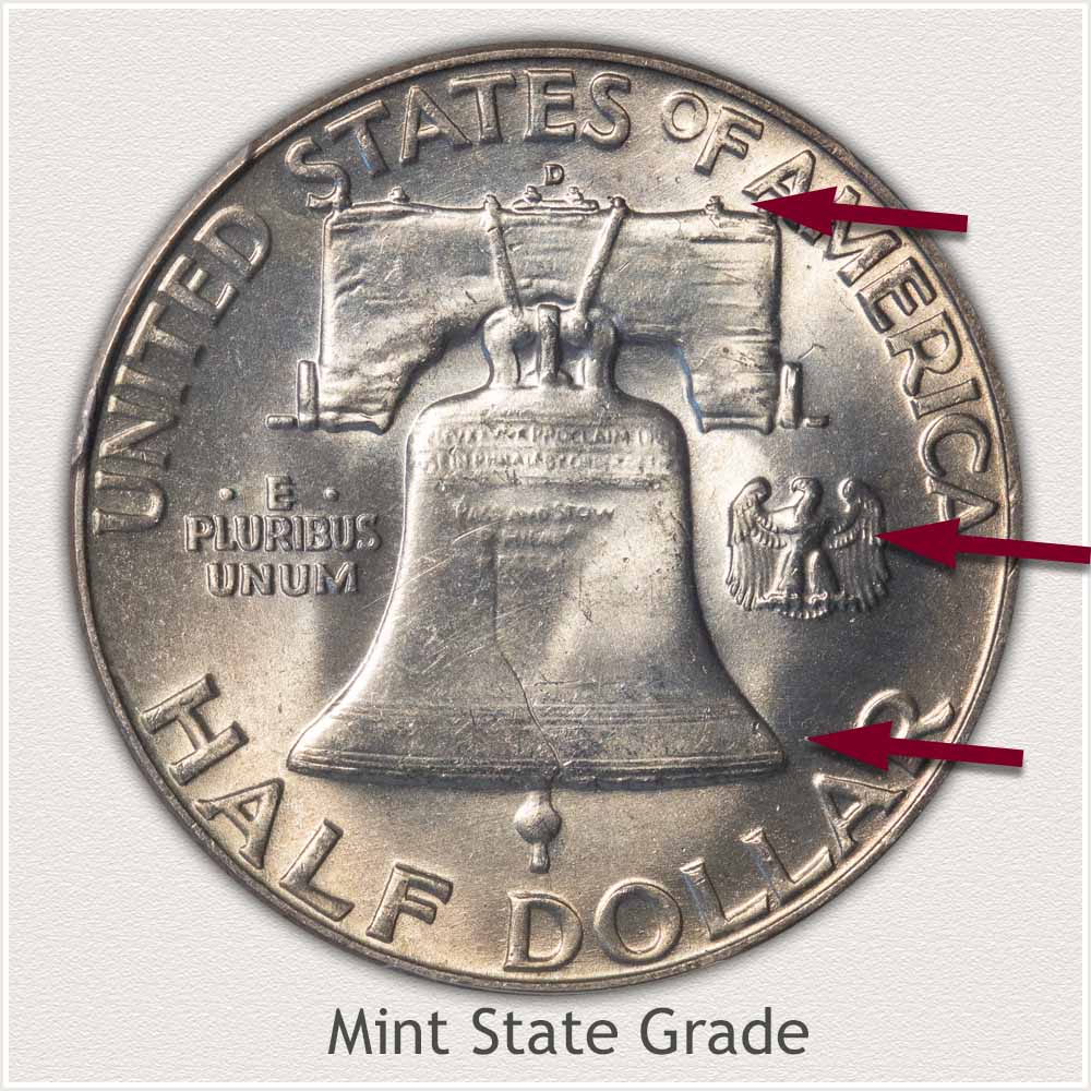 Reverse View: Mint State Grade Franklin Half Dollar