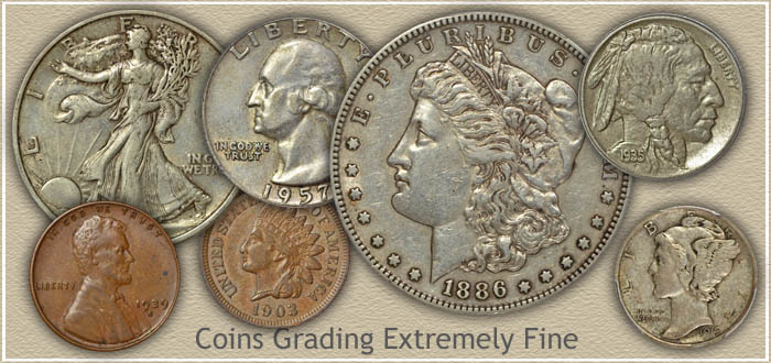 Coins Graded Extremely Fine Condition