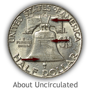 Grading Reverse About Uncirculated Franklin Half Dollar