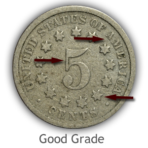 Grading Reverse Good Condition Shield Nickels