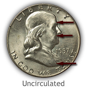 Grading Obverse Uncirculated Franklin Half Dollar