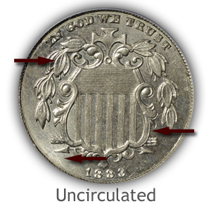 Grading Obverse Uncirculated Shield Nickels