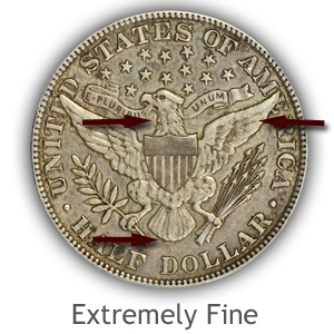 Grading Reverse Extremely Fine Barber Half Dollars