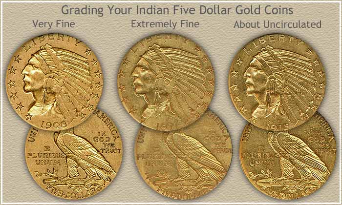 Indian Five Dollar Gold Coin Grading