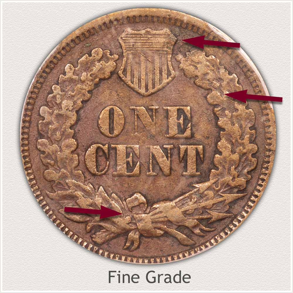 Reverse of an Indian Penny in Fine Grade 