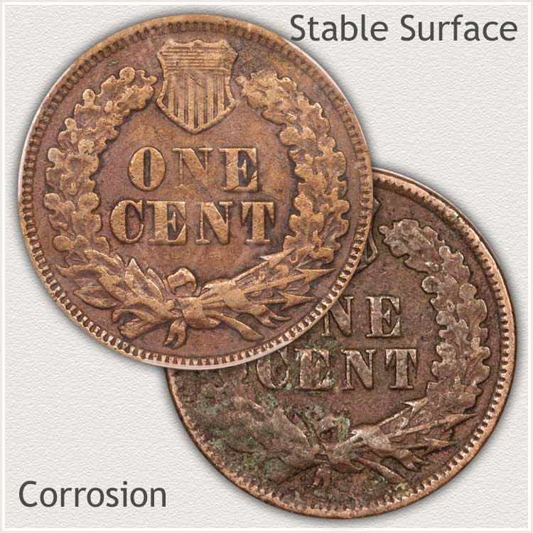 Natural Color Indian Penny and Discolored Penny